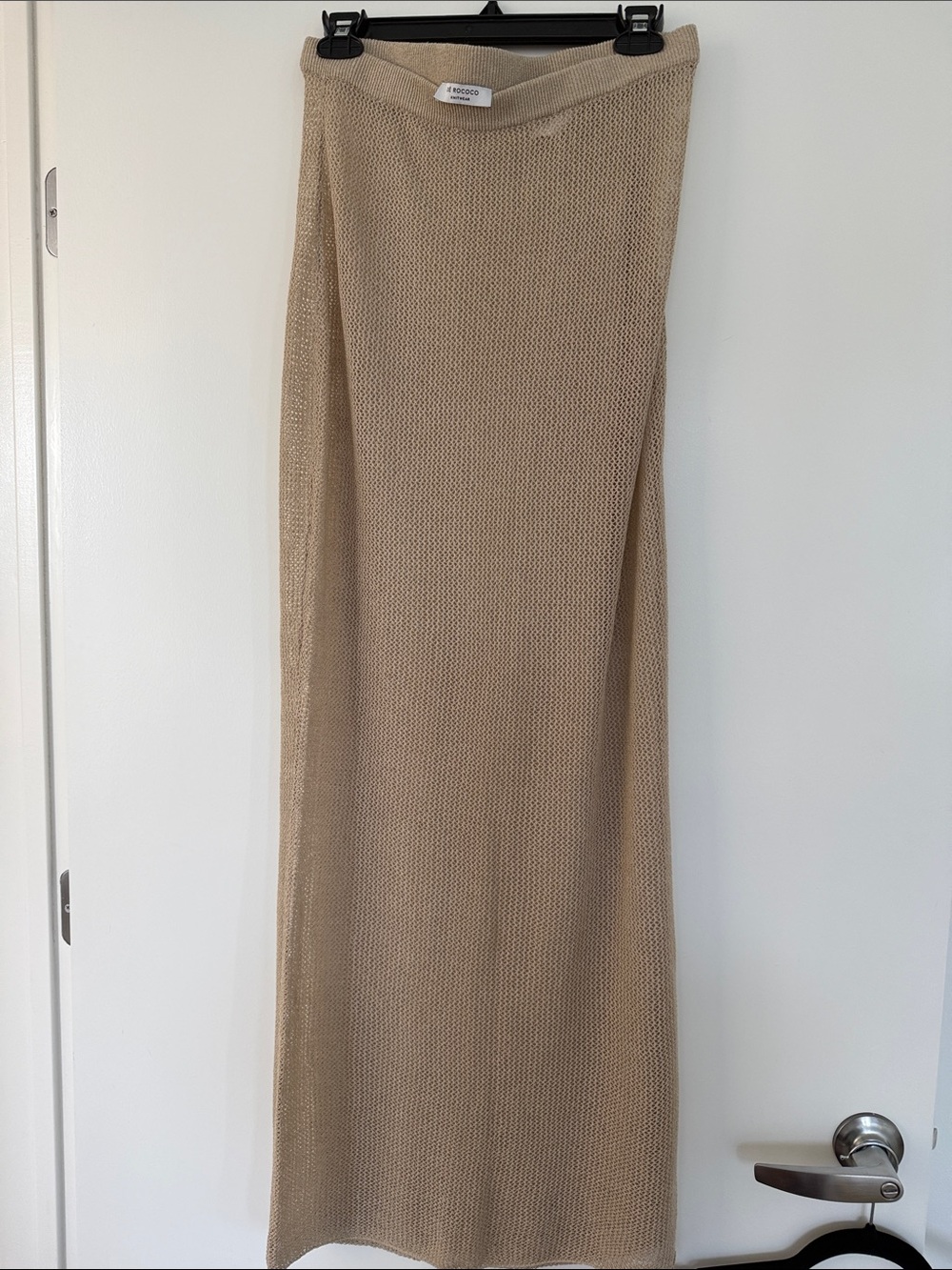 De Rococo Neutral Beige Knit skirt swim cover up